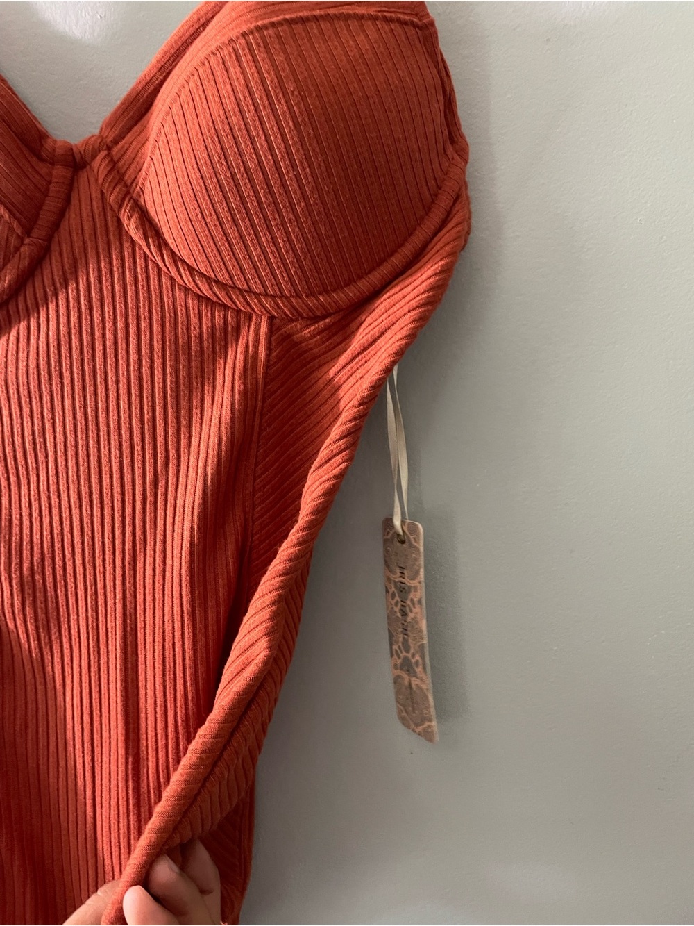 IRIS Ribbed Bodysuit — Rust - Picture 4 of 8